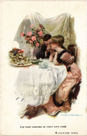 PC ARTIST SIGNED, HARRISON FISHER, THE FIRST EVENING, Vintage Postcard (b54169) - Fisher, Harrison