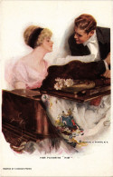 PC ARTIST SIGNED, HARRISON FISHER, HER FAVORITE HIM, Vintage Postcard (b54165) - Fisher, Harrison