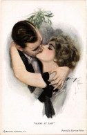 PC ARTIST SIGNED, HARRISON FISHER, ALONE AT LAST, Vintage Postcard (b54134) - Fisher, Harrison