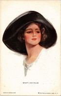 PC ARTIST SIGNED, HARRISON FISHER, BEAUTY AND VALUE, Vintage Postcard (b54086) - Fisher, Harrison