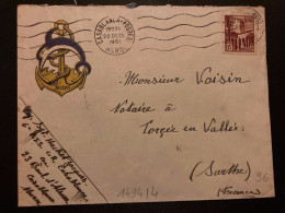 LETTRE Illustrée 6e RTS TP 15F OBL.MEC.28 DECE 1951 CASABLANCA POSTES + EXP: Sgt HACHET Jacques - Military Postmarks From 1900 (out Of Wars Periods)