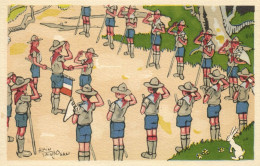 SCOUTS LA PROMESSE SCOUTE SCOUT OATH, Vintage Postcard (b54429) - Scoutisme