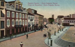 PC PORTUGAL AZORES PONTA DELGADA REPUBLIC SQUARE, Vintage Postcard (b54360) - Açores