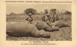 PC CENTRAL AFRICA FRENCH COLONY OUBANGUI-CHARI HIPPOPOTAMUS HUNTING (b54342) - Zentralafrik. Republik