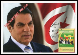 LIBYA 2010 Tunisia Zine El-Abidine Ben Ali Gaddafi AlFateh IMP (maximum-card) - Libië