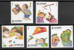 Taiwan Chine China 2014 SPECIMEN Enfants Jouant Cheval Cerf-volant Masque Children At Play Kite Dragonfly - Altri & Non Classificati