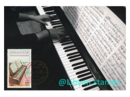 LIBYA 1995 Music Instruments Piano (maximum-card) - Music