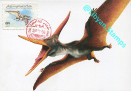 LIBYA 1996 Dinosaurs "Pteranodon" (maximum-card) #2 - Prehistorics