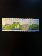 Macao #537a, 1986 Fortresses, Se-tenant Horizontal Strip Of Four - Neufs