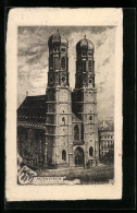 Künstler-AK München, Blick Zur Frauenkirche  - Other & Unclassified