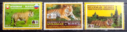 Myanmar 2022, Russia Tiger Population Preservation, MNH Stamps Set - Myanmar (Burma 1948-...)