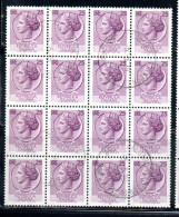 ITALIA REPUBBLICA ITALY REPUBLIC 1968 - 1976 SIRACUSANA TURRITA STELLE STARS LIRE 25 BLOCCO USATO BLOCK USED OBLITERE' - 1961-70: Gebraucht