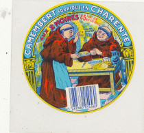 GG 468  / ETIQUETTE FROMAGE  CAMEMBERT AUX 2 MOINES    FABRIQUE EN   CHARENTE - Formaggio