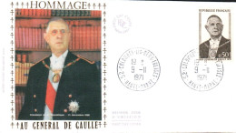 FDC 1971 HOMMAGE A DE GAULLE - 1970-1979