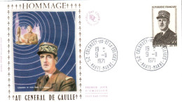 FDC 1971 HOMMAGE A DE GAULLE - 1970-1979