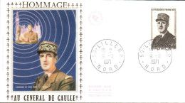 FDC 1971 HOMMAGE A DE GAULLE - 1970-1979