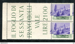 Paesaggi Lire 35  Varietà Stampa Del Centro Spostata - Unused Stamps