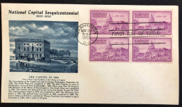 UNITED STATES, Uncirculated FDC, « National Capital Sesquicentennial 1800 - 1950 », « U.S. Capitol », 1950 - Briefe U. Dokumente