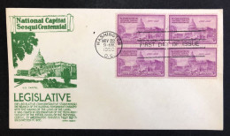 UNITED STATES, Uncirculated FDC, « National Capital Sesquicentennial 1800 - 1950 », « U.S. Capitol », 1950 - Lettres & Documents