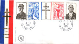 FDC 1971 HOMMAGE A DE GAULLE - 1970-1979