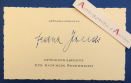● Franz JONAS Président Fédéral D'Autriche - Bunderprasident Der Republik Osterreich Cdv Autographe - Wien Austria - Político Y Militar