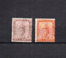 San Marino 1905 Old Set Definitive Stamps (Michel 32/33) MLH/MNH - Nuovi