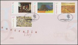 Australien: Gemälde Von Dreysdale, Fairweather, Grey-Smith, Juniper 1995 Auf FDC - Autres & Non Classés