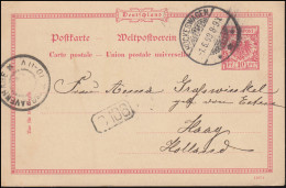 Postkarte P 25/02 Mit DV 1197f Aus HÜCKESWAGEN 1.6.1899 Nach S'GRAVENHAGE 2.6.  - Autres & Non Classés