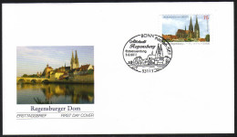 2850 UNESCO Regensburg Aus Folienblatt 14, FDC Erstverwendungs-O Bonn 3.2.1011  - Brieven En Documenten