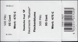 3470 Flockenblume 95 Cent + CF Banderole / Aufkleber (große Nummer) Für 500er - Roller Precancels