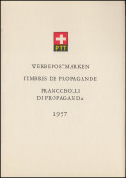 Schweiz Faltblatt Nr. 6 Werbepostmarken Jahresereignisse 1957, ET-O - FDC