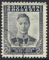 SOUTHERN RHODESIA 1947 KGVI 2d Slate, Victory SG65 Used - Southern Rhodesia (...-1964)