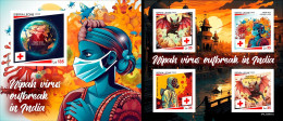 Sierra Leone 2023, Nipah Virus, 4val In BF +BF IMPERFORATED - Maladies