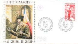 FDC 1971 HOMMAGE A DE GAULLE - 1970-1979