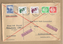 Los Vom 23.05   Eilbriefumschlag Aus Königshofen Nach München 1935 - Storia Postale