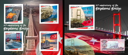 Sierra Leone 2023, 50th The Bosphorus Bridge, 4val In BF +BF IMPERFORATED - Ponts