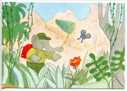 BABAR Dans La Forêt Laurent De Brunhoff * CPM 1991 Etat Neuf ( Eléphant Chasse Au Papillon ) - Cuentos, Fabulas Y Leyendas