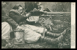 * ZOUAVES POINTANT AVEC MITRAILLEUSE * MACHINE GUN * MILITAIRES * EDIT. PATRIOTIQUE * LAPINA - War 1914-18