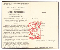 DP Leon Gettemans ° Meerbeke Ninove 1886 † 1958 X Emma Lambrecht // De Smet De Ville - Images Religieuses