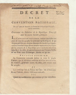 Décret De La Convention Nationale An II La République Française Et Autres Sociétés Politiques - Décrets & Lois