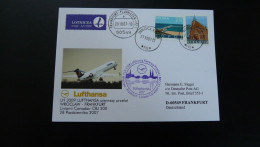 Premier Vol First Flight Wroclaw Poland To Frankfurt CRJ200 Lufthansa 2007 - Lettres & Documents