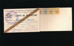 Carte De Sociétaire  Des Anciens Combattants  Lefevre Lucien 1946 - Timbres U.A.C.P.P. Jusqu'en 1967 - Mitgliedskarten