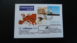 Premier Vol First Flight Azores To Milano Via Lisbon Airbus A319 Lufthansa 2009 - Storia Postale