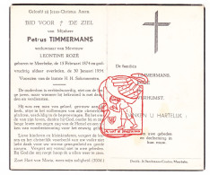 DP Petrus Timmermans ° Meerbeke Ninove 1874 † 1954 X Leontine Rozé // Verhumst - Devotion Images