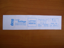 EMA Bleu Sur Fragment  HU 340670 BRUGUIERES Avec Illustration LY SALIEGE - Freistempel