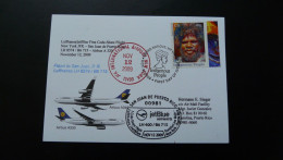 Premier Vol First Flight New York Puerto Rico Airbus A320 Lufthansa 2009 - Storia Postale