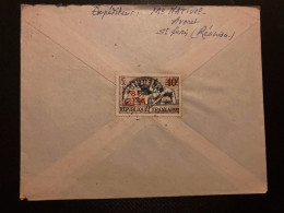 LETTRE Par Avion Pour La FRANCE TP CANOE 40F Surch.8F CFA OBL.19-8 1954 SAINT DENIS - Storia Postale