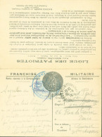 Guerre 14 CP Double FM Franchise Militaire Médaille Cachet Commandant Armes Argenton Ligue Des Patriotes - Guerra Del 1914-18