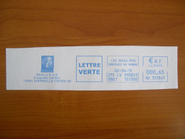 EMA Bleu Sur Fragment  HU 352843 MARSEILLE DOCKS  Avec Illustration SKALLI - EMA (Printer Machine)