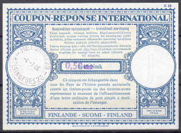 FINLAND FINLANDE SUOMI  Lo17A  HS 0,50 / 0,45 Nmk International Reply Coupon Reponse Antwortschein IRC IAS  HELSINKI 04. - Postal Stationery